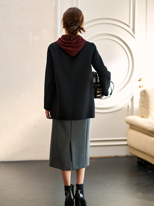 23区日系春季通勤宽松羊毛混纺半松紧腰半身裙过膝直筒裙商场同款 商品图4