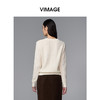 VIMAGE纬漫纪绵羊毛时尚长袖复古圆领绞花针织衫上衣2025秋季新款V2401106 商品缩略图4