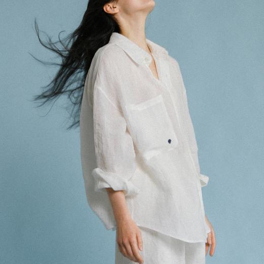 “茶卡盐湖蓝”纯棉贝壳衬衫，高级老钱风，穿它轻松有【3-5天发货】 商品图1