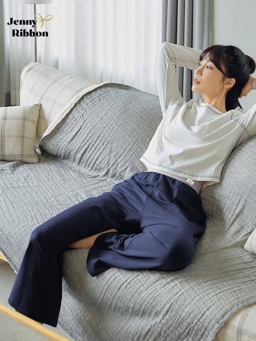 免穿内裤 无拘无束 | Jenny Ribbon 纯棉云感系列 2in1内裤家居长裤（三色可选） 商品图0