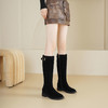 Westory2025年冬季休闲绒面芒果头高靴侧拉链利落膝下高靴S25DQ86011 商品缩略图1