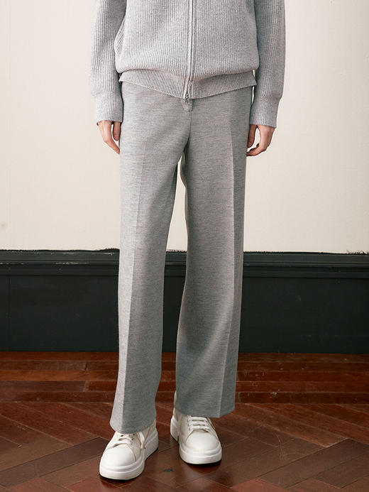 ICB日系秋季通勤职业OL宽松版纯羊毛休闲长裤阔腿裤下装商场同款 商品图1