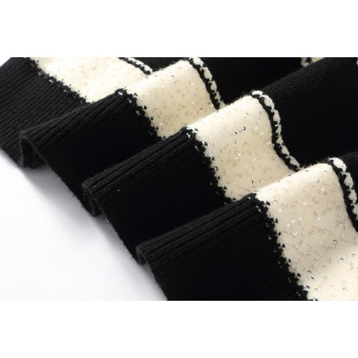 GZ21-8510-258大码长款毛衣裙2025秋冬新款显瘦打底衫高级感胖mm条纹针织连衣裙 商品图2