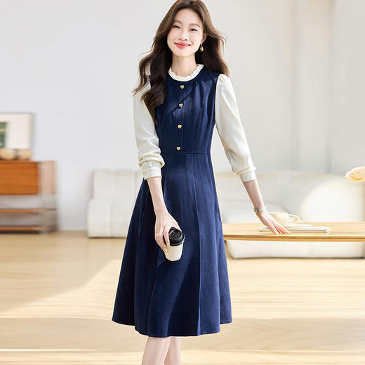 气质收腰显瘦A字长裙子，洋气漂亮连衣裙CC-ML-260 商品图3