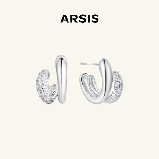 ARSIS｜流光系列 流光水滴双层耳圈 商品图0