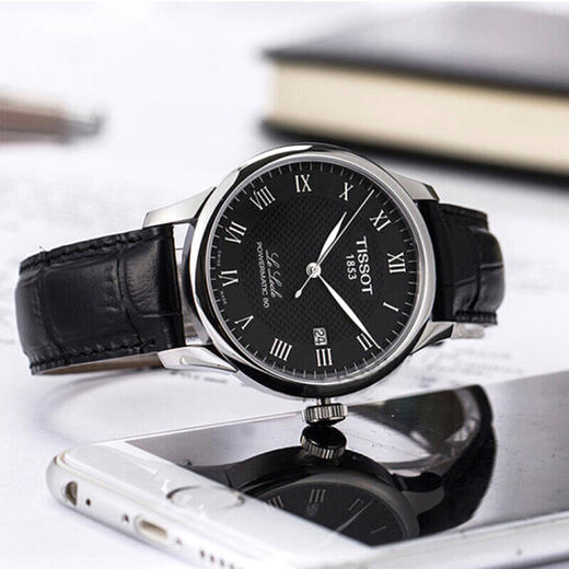 天梭Tissot力洛克系列80机芯机械男表黑盘皮带 T006.407.16.053.00 商品图3