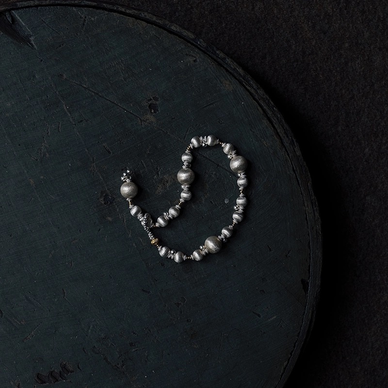 JAI 25AW 曼德勒5号手工雕银镀24K金手链