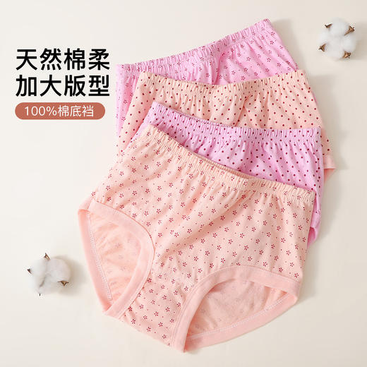 【4条装】中老年100%纯棉三角内裤女加肥加大全棉裤衩女8003中老年三角裤 商品图2
