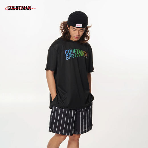 COURTMAN野球帝美式投篮服运动休闲T恤男女同款篮球短袖渐变logo 商品图4