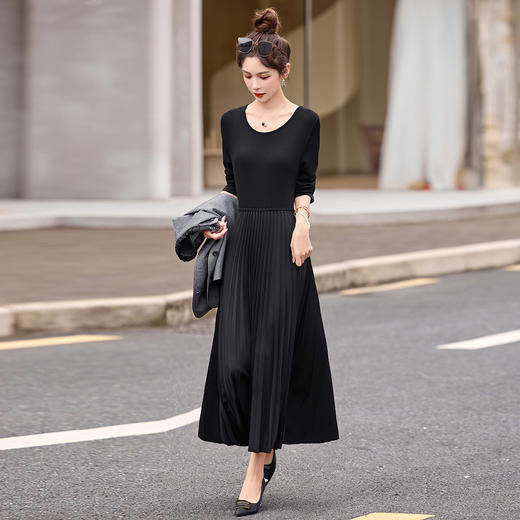 HR YBX8610法式小香风马甲套装裙洋气减龄百褶连衣裙 商品图1