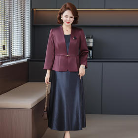FW 8532时尚两件套妈妈装西装外套无袖连衣裙套装