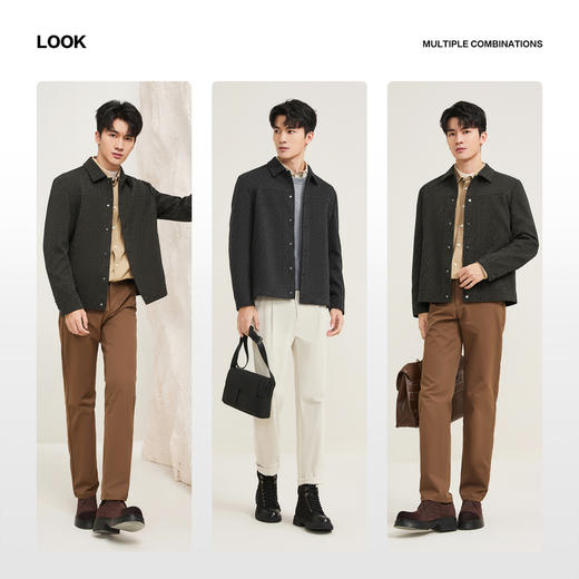 【满身提花工装茄克】柒牌男装2025秋冬新款潮流休闲夹克修身外套129K70770 商品图2