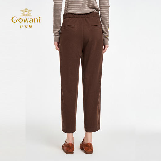 乔万尼2025秋新品复古摩卡棕袋盖设计显瘦直筒裤ED3F266 商品图4