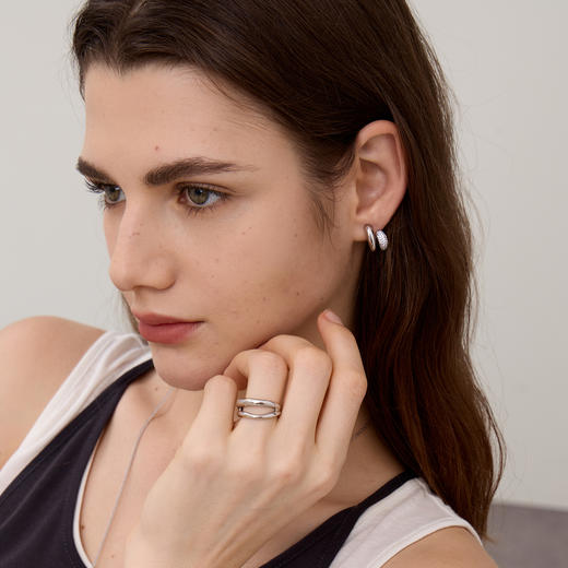 ARSIS｜流光系列 流光水滴双层耳圈 商品图5