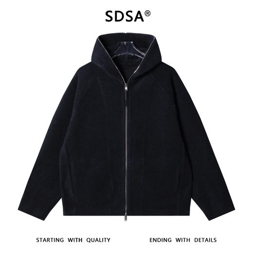 87681SDSA男士秋冬新款痞帅男装简约纯色拉链连帽卫衣宽松时尚情侣上衣 商品图1