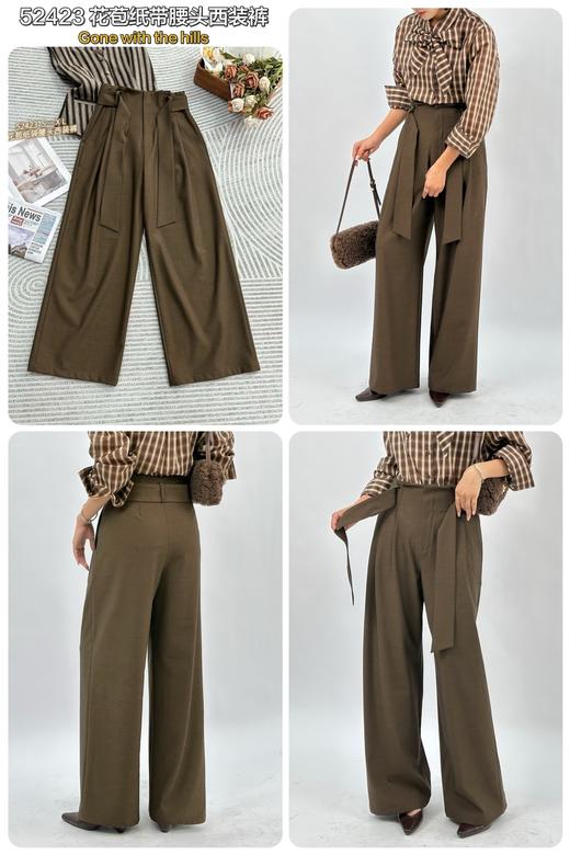 Z52423#花苞纸袋腰头西装裤 商品图0