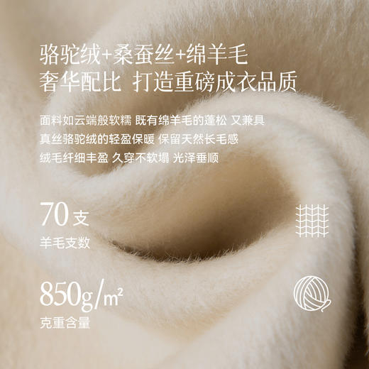 【严选】【孟子义同款】诗凡黎12%+桑蚕丝浴袍式大衣25冬新款阔版羊毛外套7G9170831 商品图4