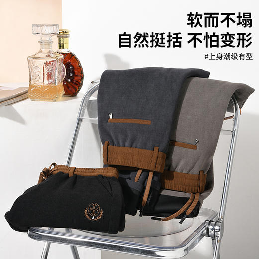 【柔和细腻耐穿 简约舒适百搭】罗蒙秋冬季灯芯绒加绒宽松直筒休闲裤（刺绣/净面 两款任选） 商品图1