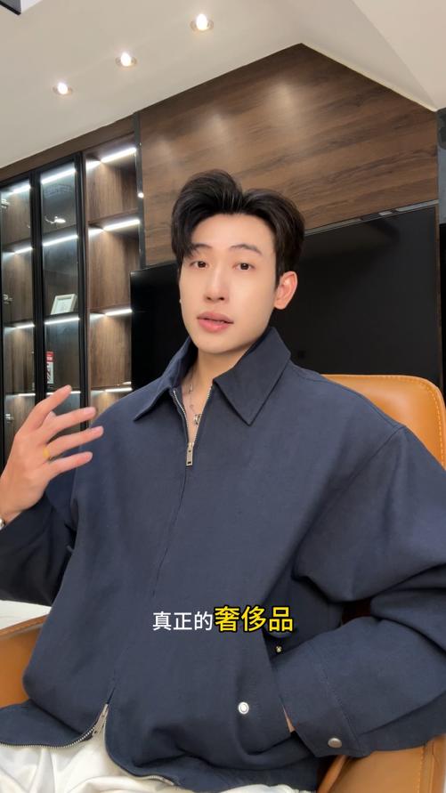 41239SDSA男士秋冬新款痞帅男装翻领宽松复古外套拼接设计感百搭上衣 商品图0