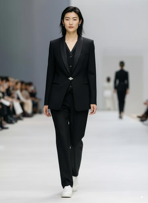 通勤百搭撞色边无领西服外套 商品图0