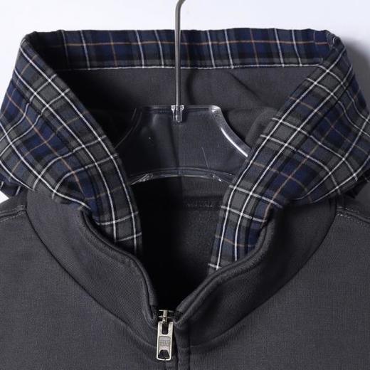 33783SDSA男士秋冬新款痞帅男装时尚拼接磨破立领拉链连帽卫衣时尚外套 商品图2