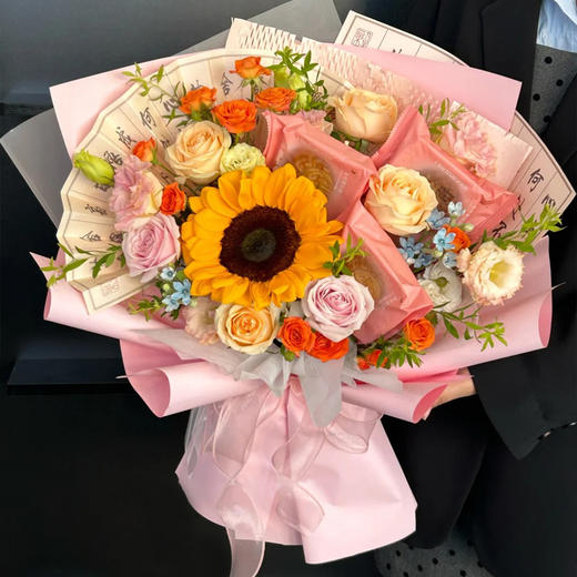 中秋节月饼玫瑰鲜花花束礼盒上海鲜花速递同城北京上海广州深圳送长辈女友对象美好祝福 商品图4