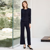 IWY/藏青色西装套装女秋款职业装长袖西服外套两件套正装J25C201+25P812 商品缩略图4