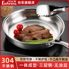 贝伦斯不锈钢平底锅煎锅无涂层不易粘烙饼煎蛋牛排早餐电磁炉燃气灶24CM 商品缩略图0