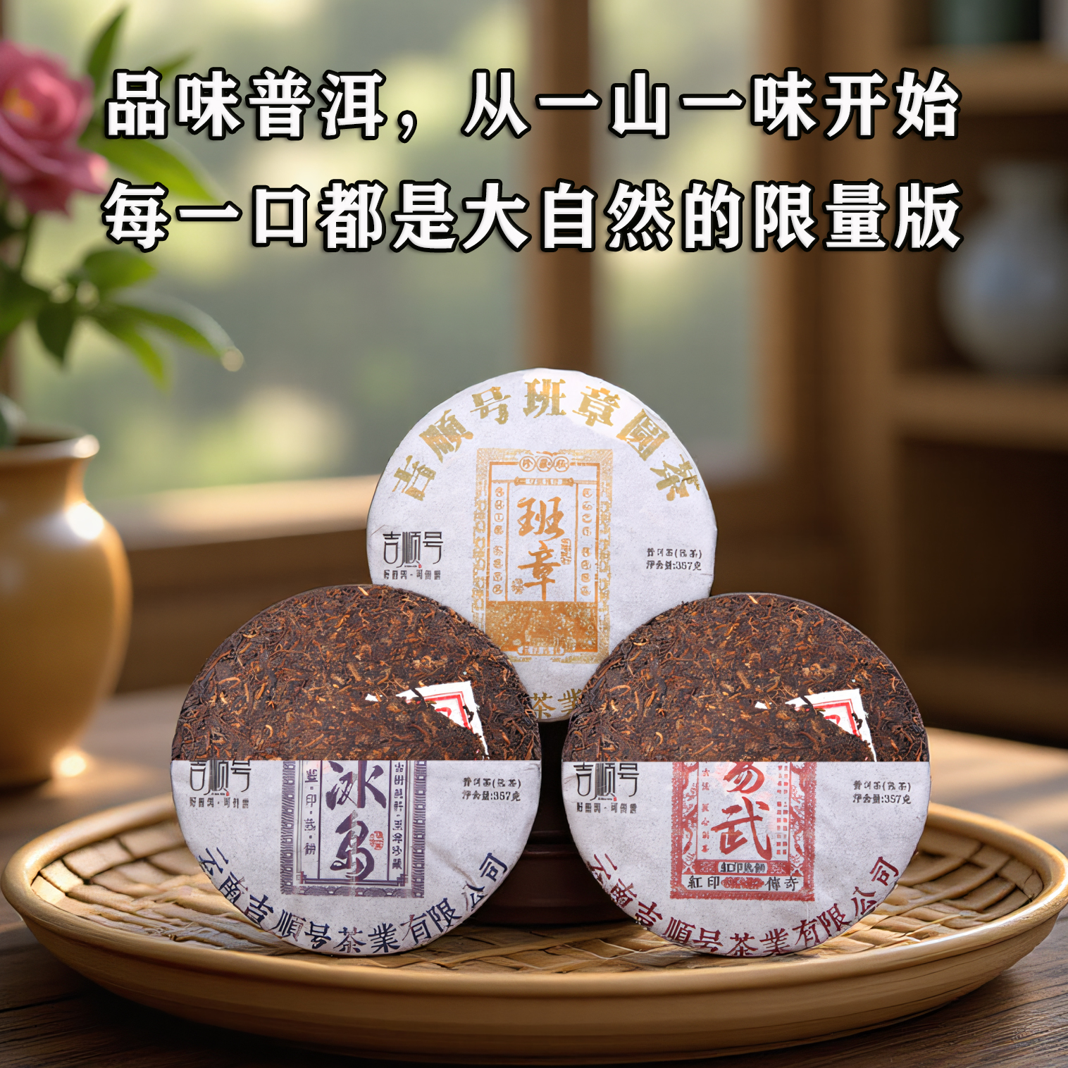 三大名山组合 班章 冰岛 易武 357克*3饼 一套集齐三大名山