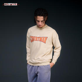 COURTMAN野球帝美式字母logo圆领卫衣男秋季新款套头宽松长袖上衣潮
