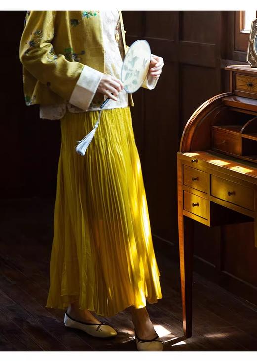 【门店同款】ENJOY秋季云敛-东方画笔褶皱长半裙 165844068 商品图0