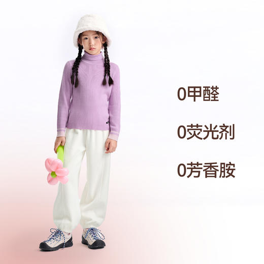 【含蚕丝/羊毛】男女童高翻领长袖针织衫冬季新款安奈儿童装EM544645 商品图2