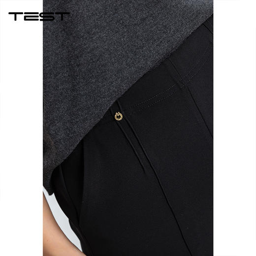 秋上新简约时尚黑色微喇百搭修身休闲裤3253042 商品图6