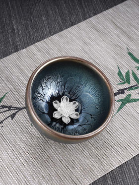 子佩集S990【深海绘卷】摆件【FP026】纯银茶具花丝建盏茶杯品茗杯2508