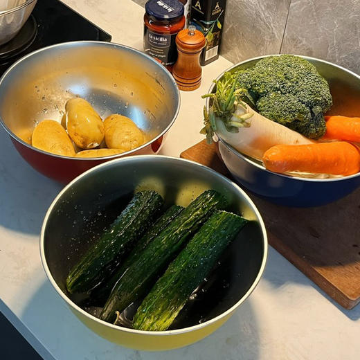 易铂YisPot不锈钢艾铂钠多功能料理盆316母婴级材质，⁥不易变形、‍耐摔耐高温→申布伦黄、安哥拉红、克莱因蓝三色可选 商品图8