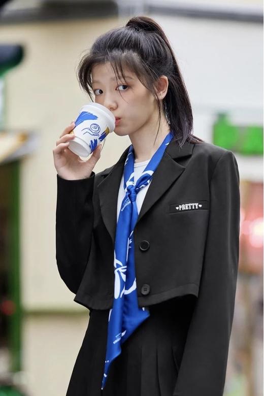 SEM/R森马 短款宽松百褶半裙刺绣套装 17056 商品图1