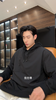 11302SDSA男士秋冬新款痞帅男装潮流纯色假两件连帽卫衣宽松百搭上衣 商品缩略图0
