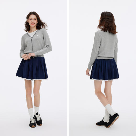 商场同款|森马针织衫女秋短款假两件撞色2025新款时尚温柔套头衫 商品图4