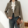 高级休闲咖啡色长袖，时尚洋气时髦西装外套GC-6nep5XaA 商品缩略图0