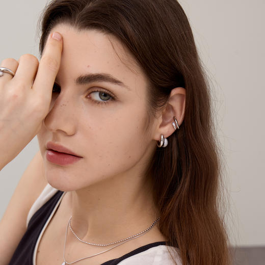 ARSIS｜流光系列 流光水滴双层耳圈 商品图2