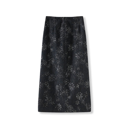 「高货wl」全新升级【铂金会员220/天猫299/差价79】(01307)洛诗琳法式重工银丝刺绣半身裙2025秋季气质蕾丝直筒裙女 商品图4