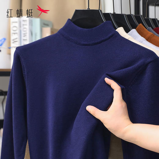 甄选 | 红蜻蜓针织衫男半高领保暖长袖打底衫2025秋冬季新款中年爸爸毛衣 商品图6