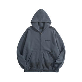 中性款脏旧刺绣连帽外套B00