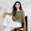 甜美温柔慵懒感长袖圆领针织衫女轻薄短款罩衫毛衣V0042881 商品缩略图6