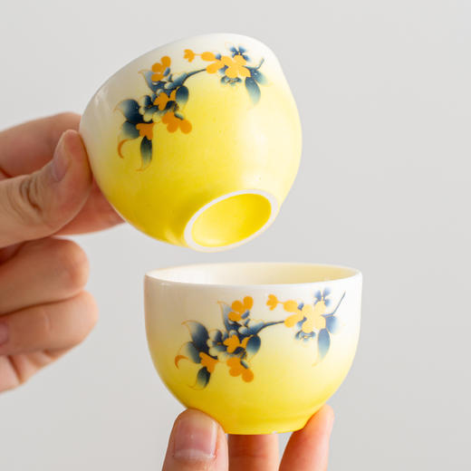 上新了故宫·鹊登月桂茶叶茶具套装 无俩肉桂*3盒（2泡/盒（8g/泡））+黄釉花鸟茶具（1茶壶+2品茗杯）+礼盒+手提礼袋 节日送礼 商品图7