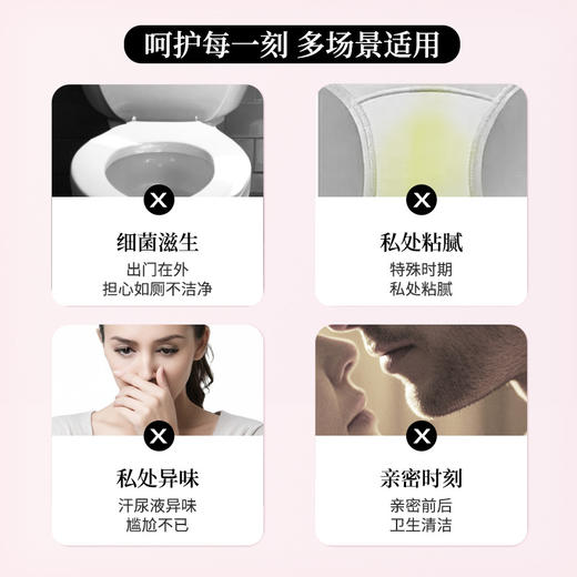 【守护健康！5盒装巨划算！】舒奈美雪莲私护湿巾 女性姨妈期 男女私处抑菌清洁湿纸 独立包装湿巾 商品图1