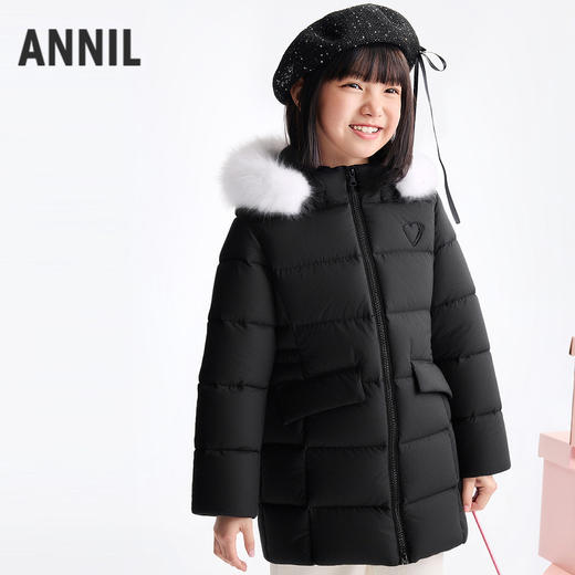 女童中长款羽绒服冬季新款安奈儿童装EG545626 商品图1