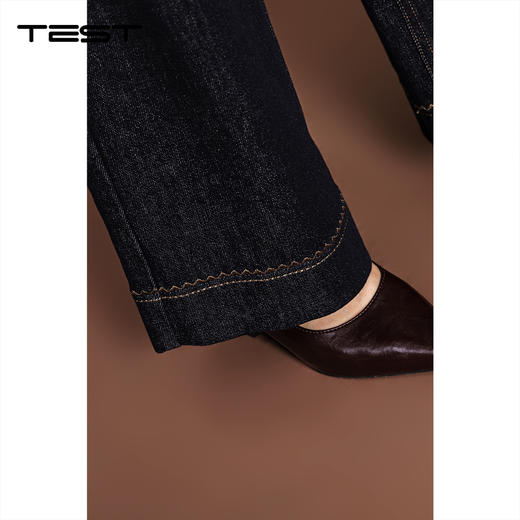 秋上新直筒显瘦百搭高腰宽松阔腿牛仔长裤3253040 商品图7