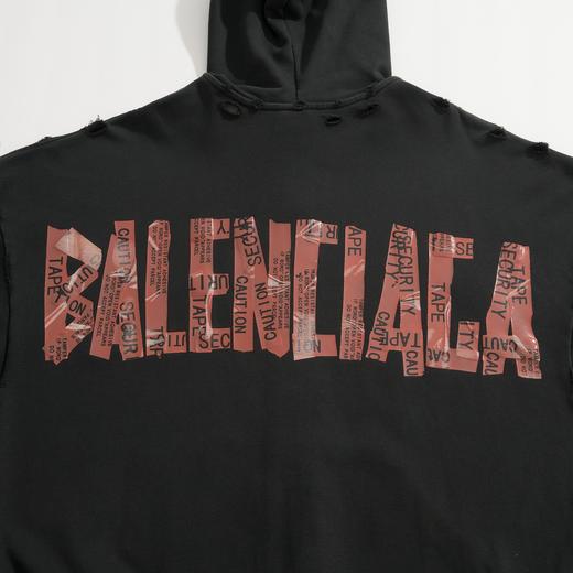 中性款胶带破损连帽卫衣外套B00 商品图2