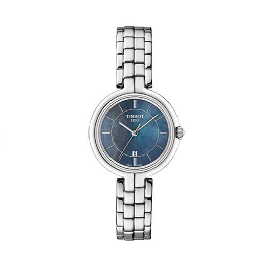 天梭Tissot弗拉明戈系列石英女表蓝色珍珠贝母表盘钢带 T094.210.11.121.00 商品图0